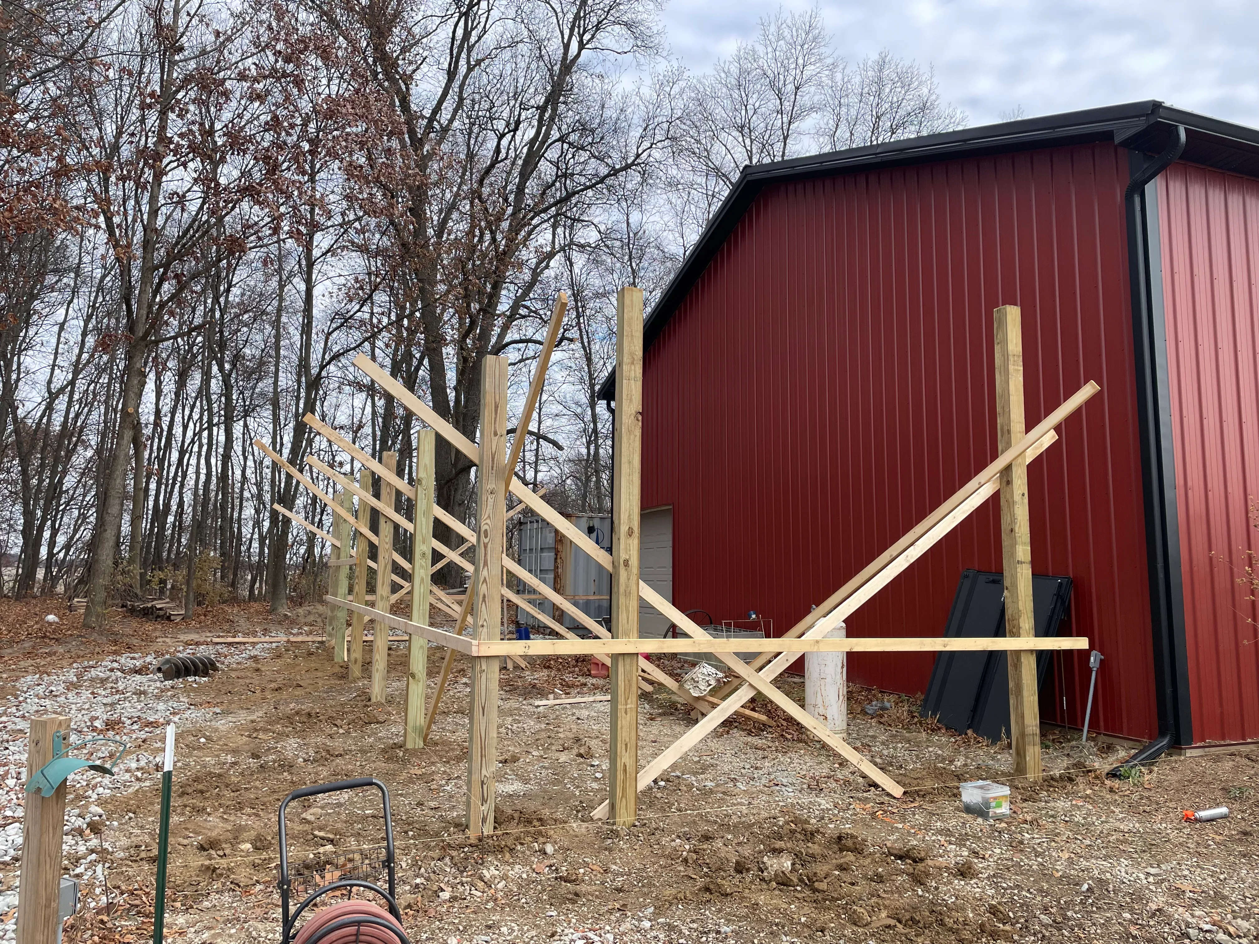 Pole barn addition framing