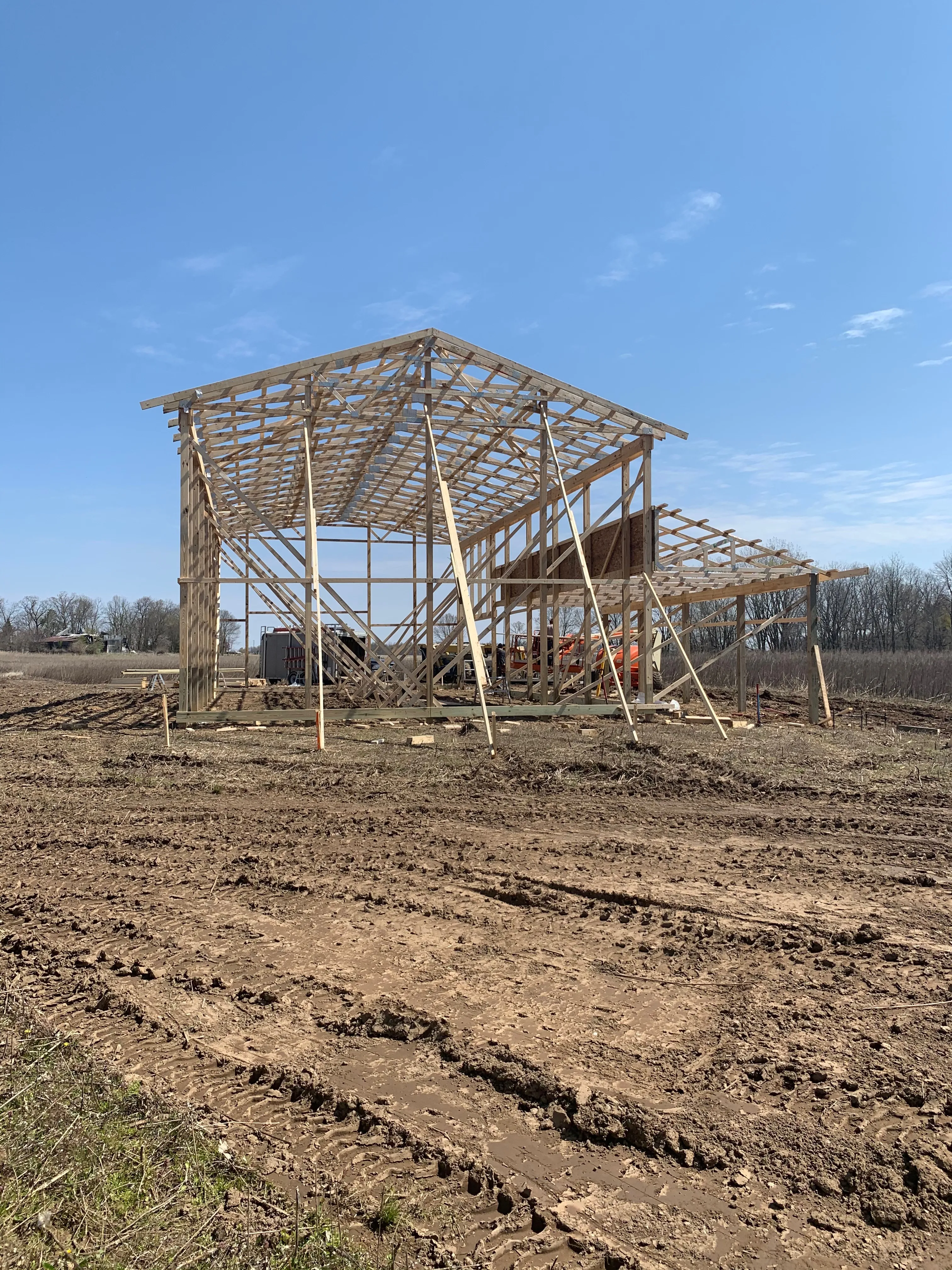 Pole barn wood framing