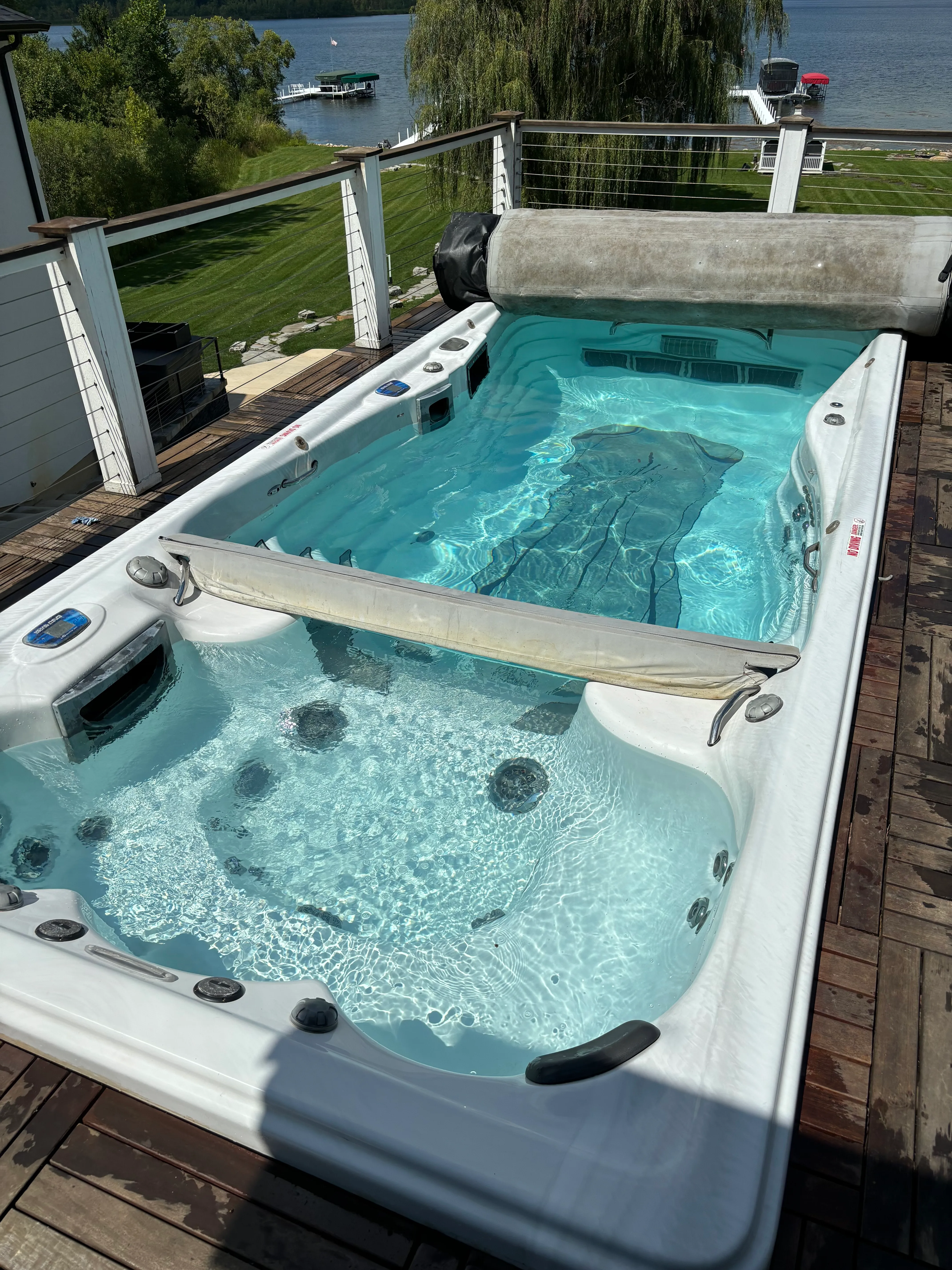Lakefront hot tub install