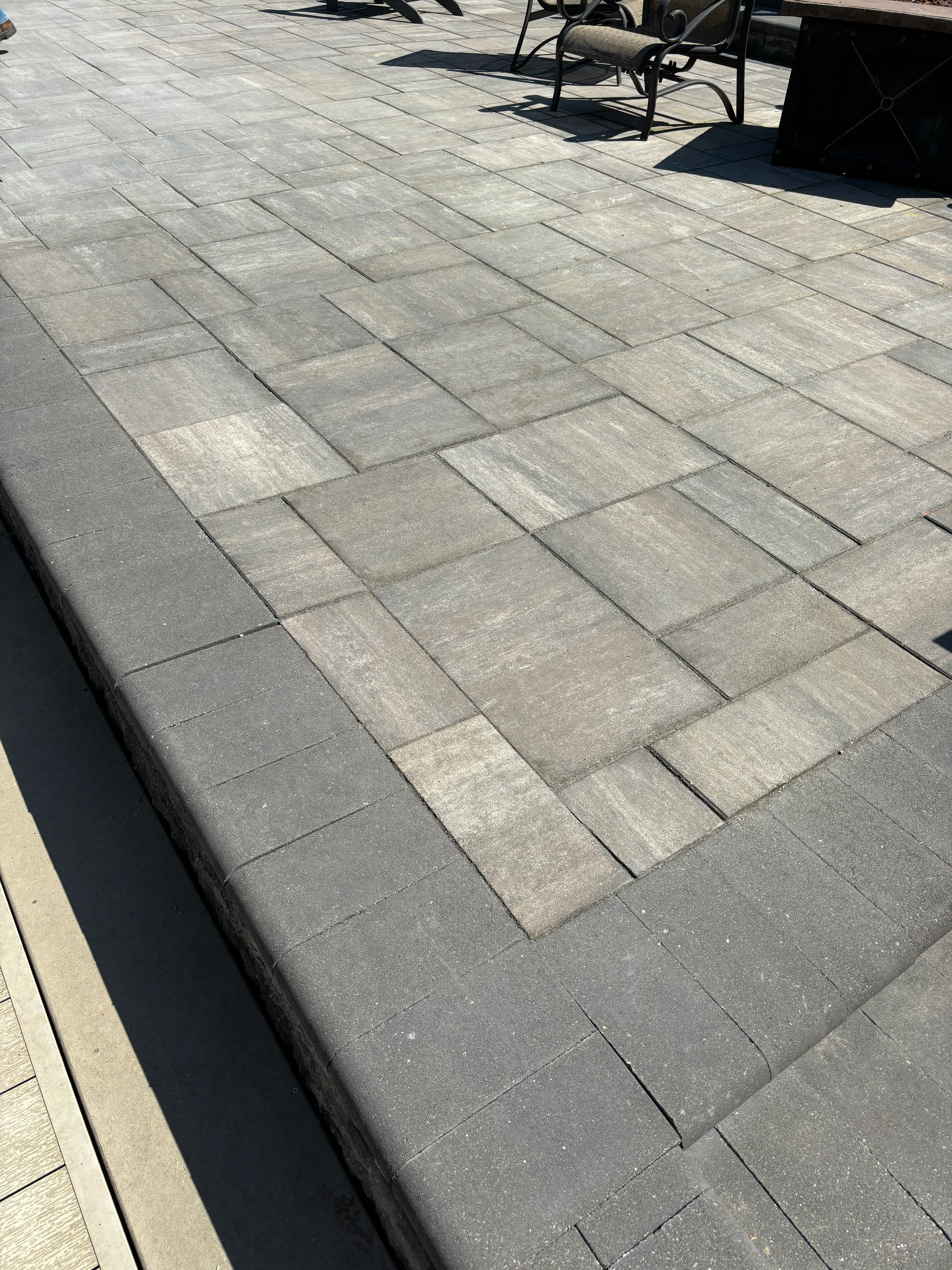 Herringbone paver patio