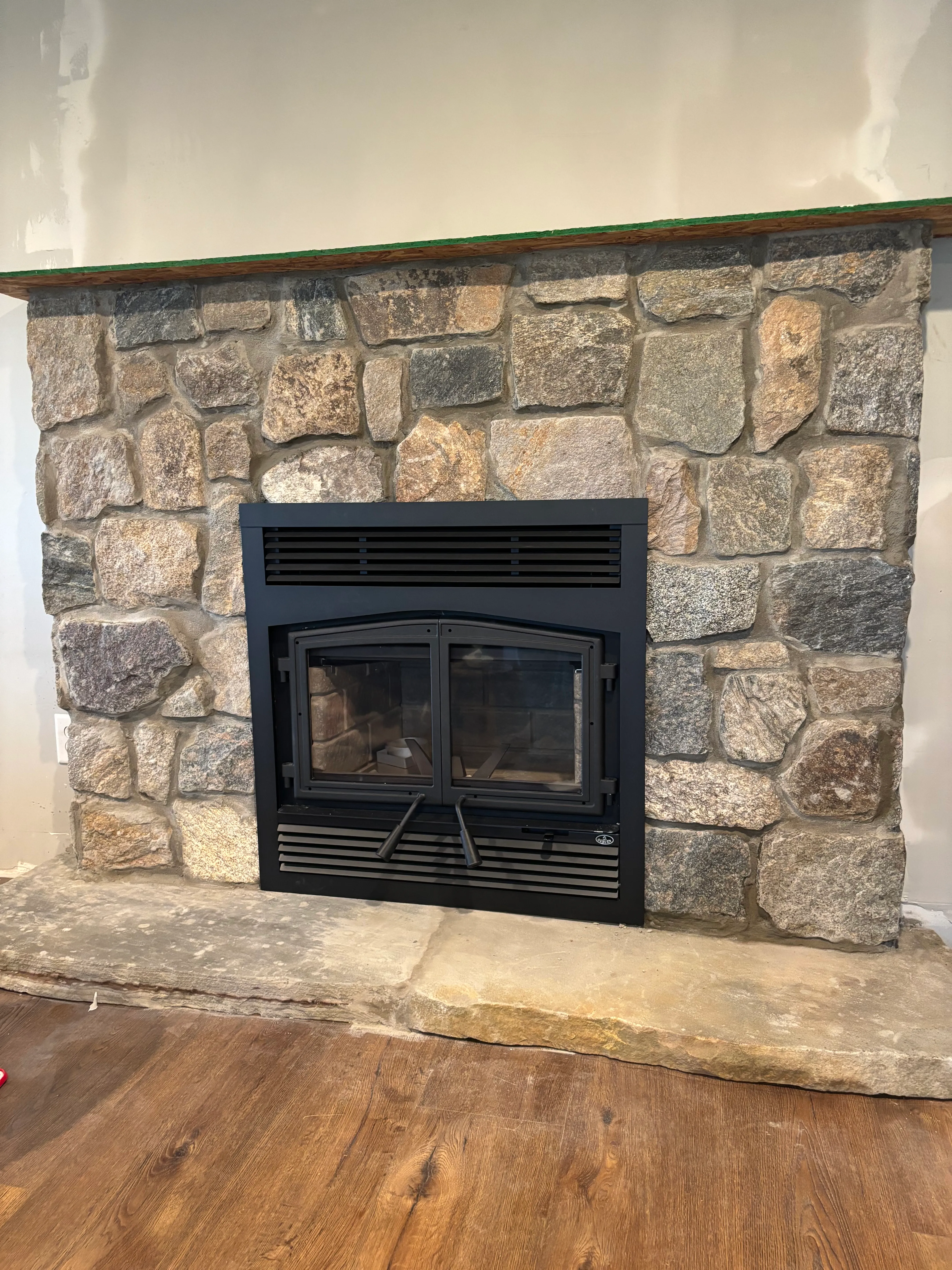 Stone fireplace remodel
